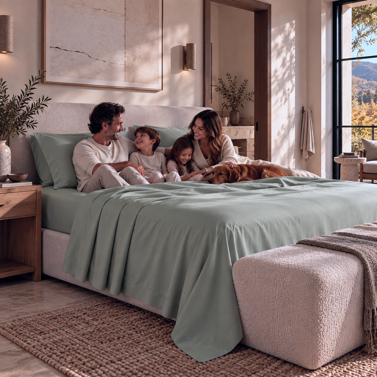 400 Thread Count Egyptian Cotton : Mineral Bedsheet Set