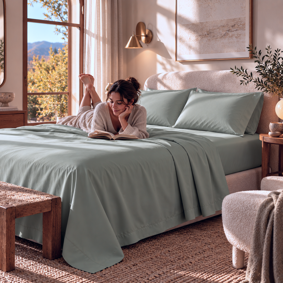 400 Thread Count Egyptian Cotton : Mineral Bedsheet Set