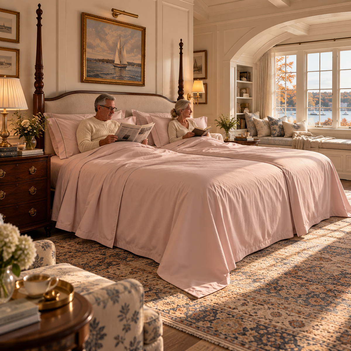 1000 Thread Count Egyptian Cotton : Sepia Rose Bedsheet Set