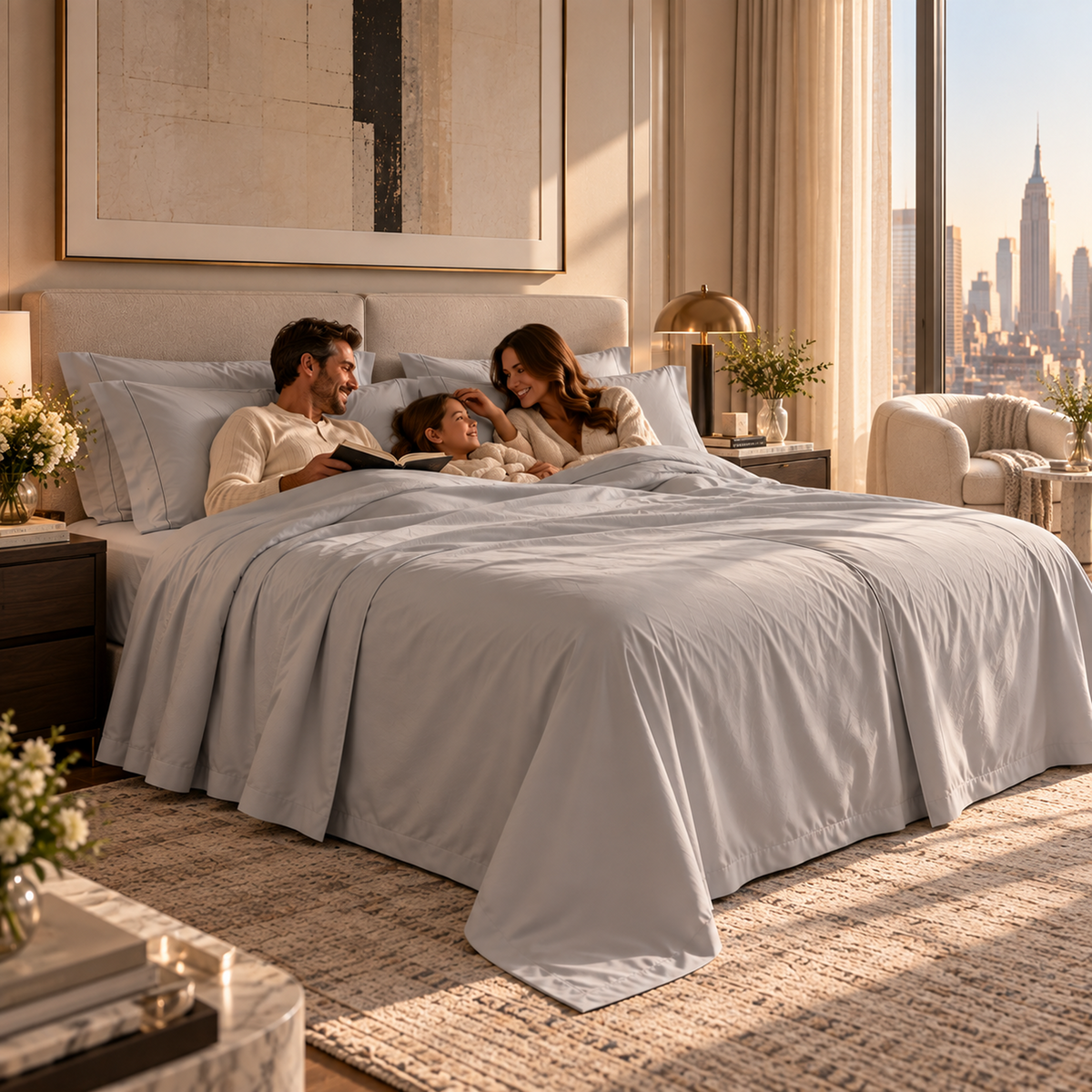 400 Thread Count Egyptian Cotton : Silver Bedsheet Set
