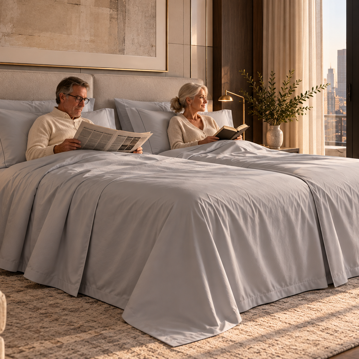 400 Thread Count Egyptian Cotton : Silver Bedsheet Set