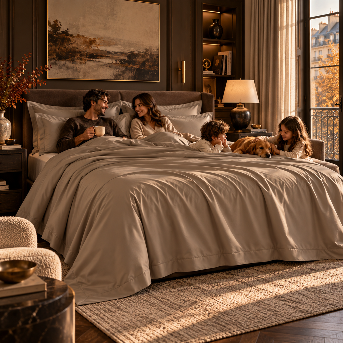 1000 Thread Count Egyptian Cotton : Taupe Bedsheet Set