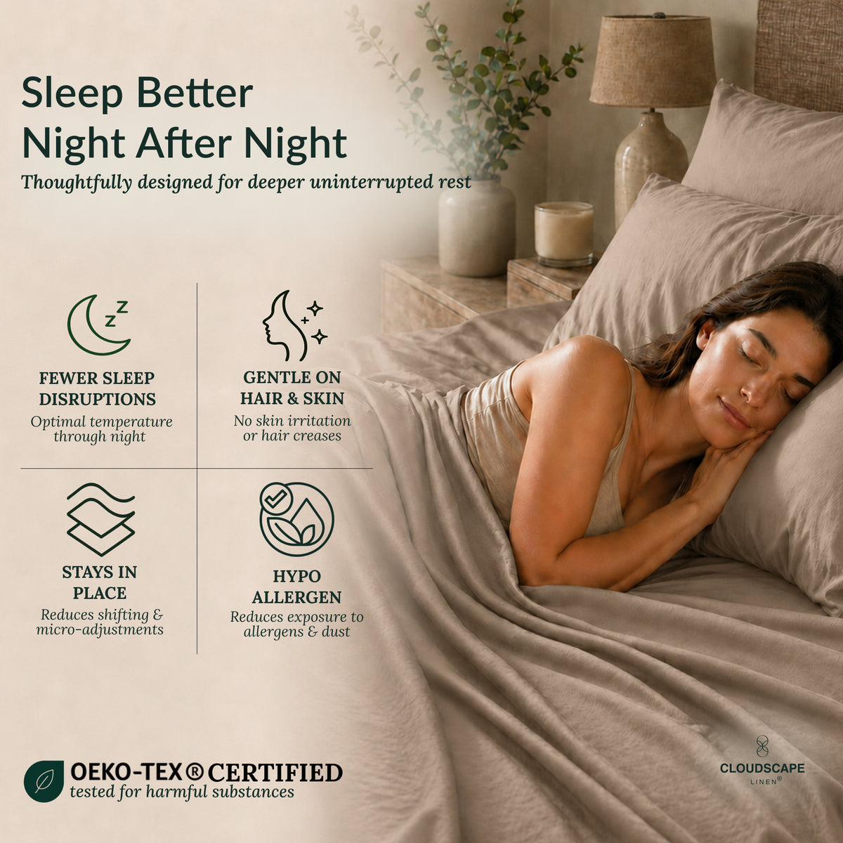 400 Thread Count Egyptian Cotton : Taupe Bedsheet Set