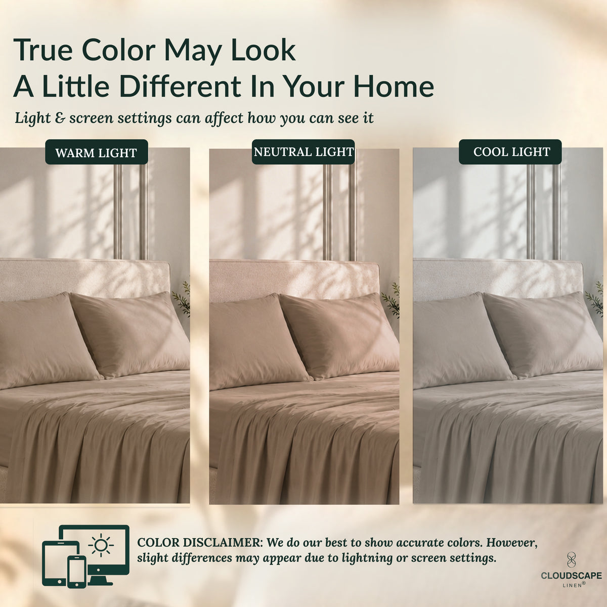 400 Thread Count Egyptian Cotton : Taupe Bedsheet Set