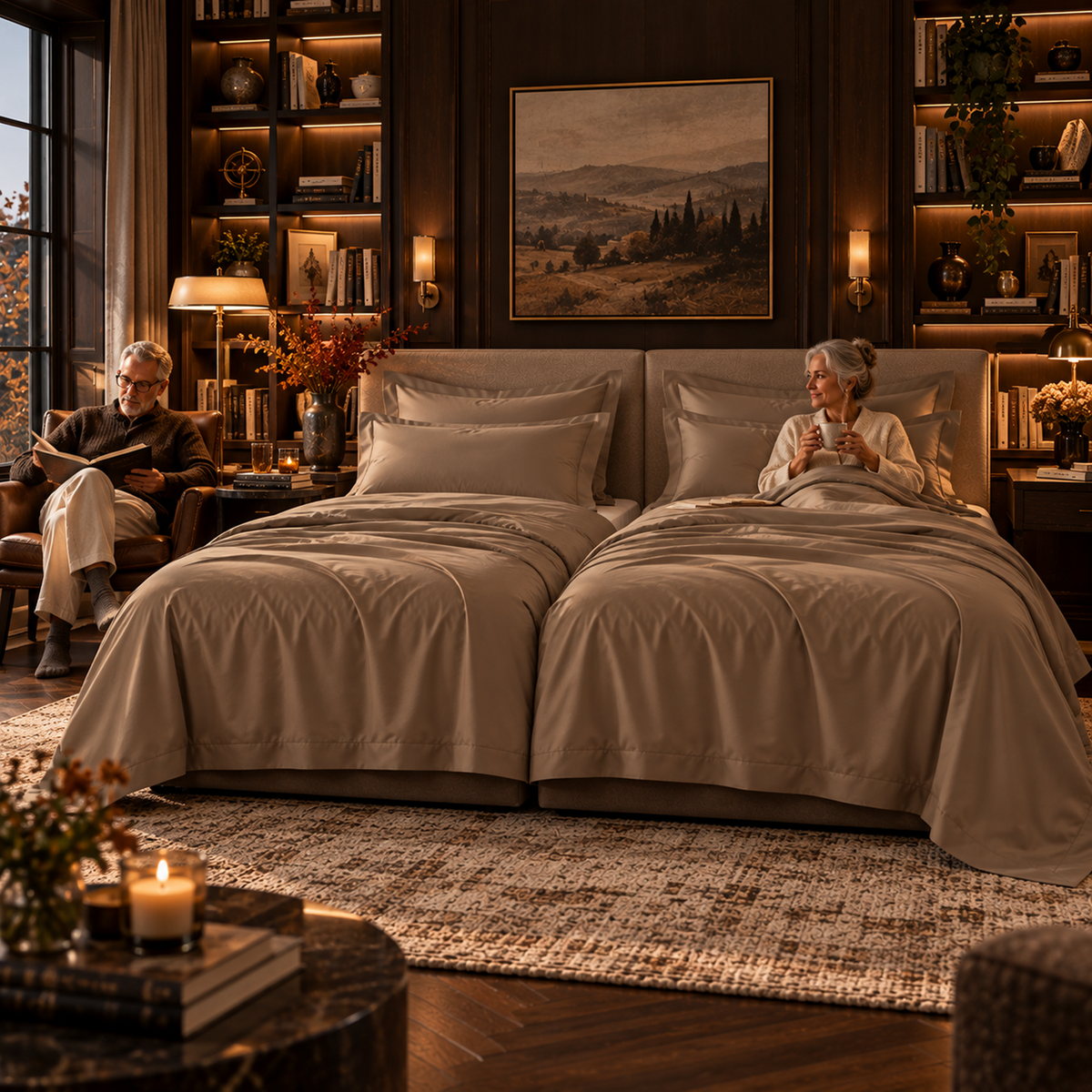 1000 Thread Count Egyptian Cotton : Taupe Bedsheet Set