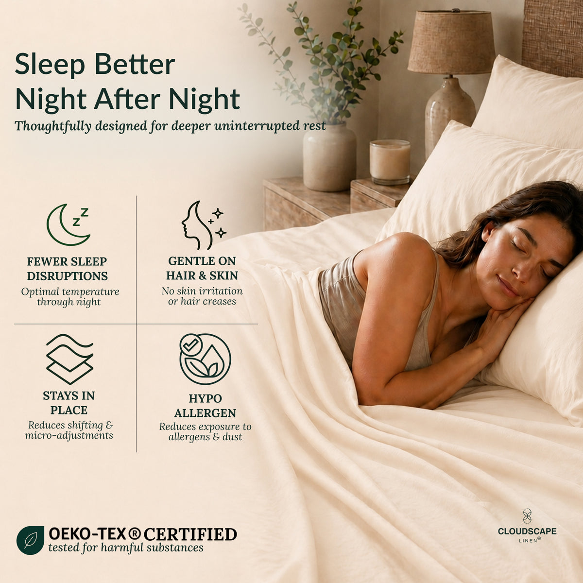 400 Thread Count Egyptian Cotton : Ivory Bedsheet Set