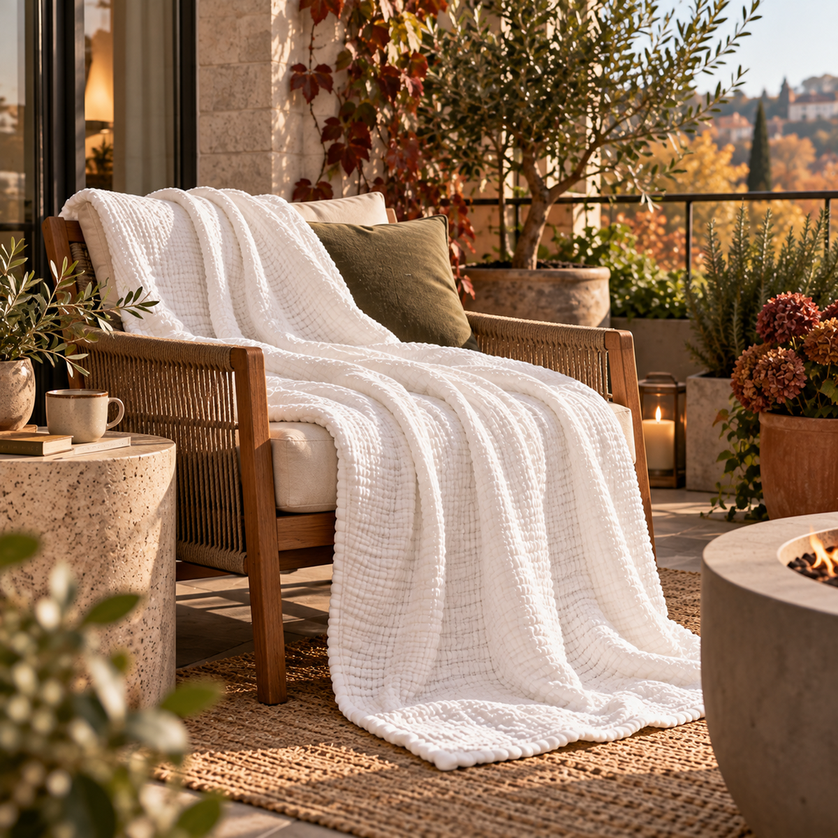 8 Layer Cotton Muslin Blanket - White