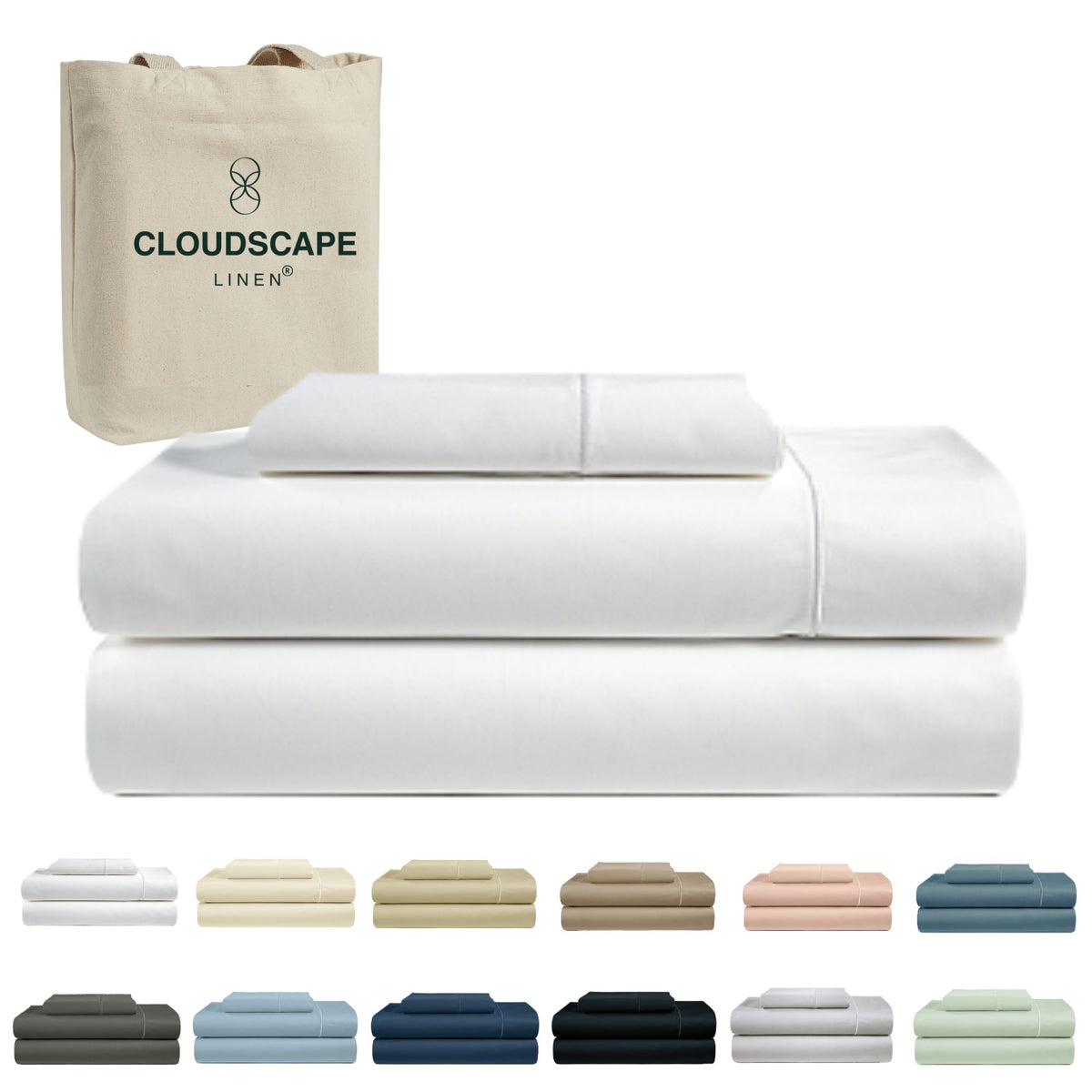 1000 Thread Count Egyptian Cotton : White Bedsheet Set Queen